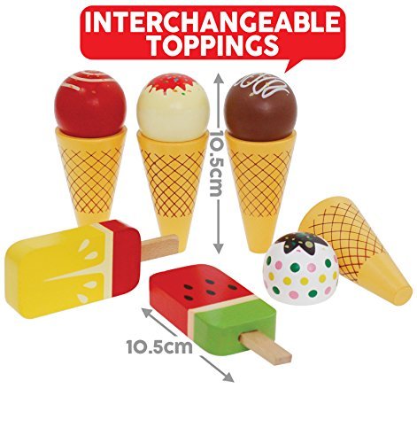 Bee Smart — Wooden Ice Cream toys set Ice Cream Cones and Want