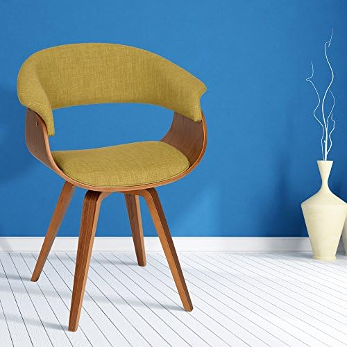 Armen Living Summer Chair In Green Fabric And Walnut Wood Finish
