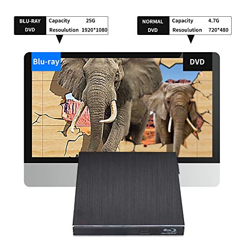 Blu Ray External 3D Drive, USB 3.0 & Type C Optical Blu Ray Portable