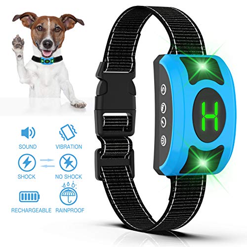 ValoinUS Dog Bark Collar Adjustable Sensitivity and Intensity Levels-Dual Anti-Barking Modes-Rechargeable/Rainproof -No Barking Control Dog Shock Collar for Small Medium Large Dog