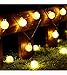 Outdoor Solar String Lights 60LED 33FT Crystal Globe Balls Patio Lights with 8 Modes Waterproof Solar Powered Lights for Garden Xmas Yard Home Party Porch Wedding Christmas Trss Decor (Warm White)