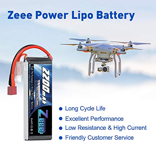 Zeee 2S Lipo Akku 7,4V 50C 2200mAh RC Batterie mit Deans T Stecker für RC Auto Truck Flugzeug Heilikopter Boot RC Hobby… – Bild 3