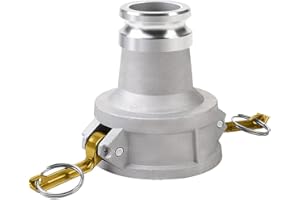 ISESLVNA Camlock Fitting Type DA, 4" Female Camlock x 3" Male Camlock, Reducer Adapter, Cam Groove Hose Fitting (Silver, 4" Female Camlock x 3" Male Camlock)