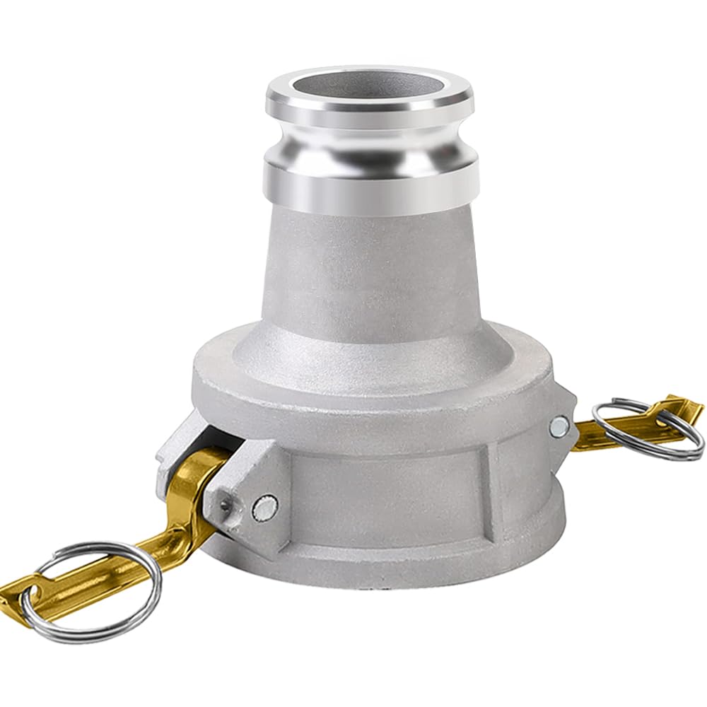 Photo 1 of Camlock Fitting Type DA, 4" Female Camlock x 3" Male Camlock, Reducer Adapter, Cam Groove Hose Fitting (Silver, 4" Female Camlock x 3" Male Camlock)
