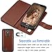 Tekcoo Compatible for LG K20 V/LG K20 Plus/LG Harmony/LG Grace/LG V5 / K10 2017 PU Leather Wallet Case, Luxury ID Credit Card Slots Holder Flip Cover [Detachable Magnetic Hard Case] - Brown