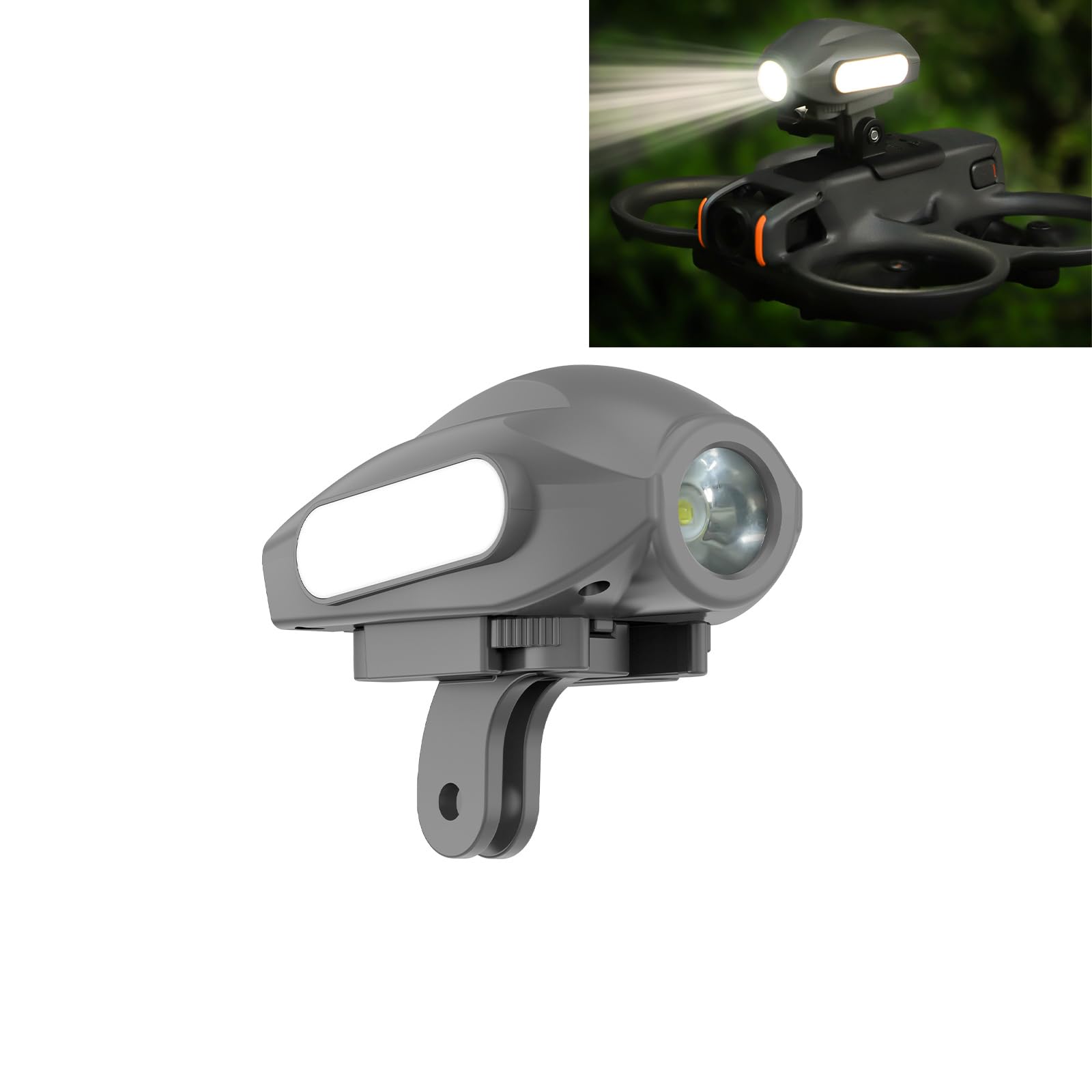 LICHIFIT Searchlights Strobe Light with Drone Mount for DJI Avata 2 Spotlight Floodlight Bracket Support to Mount Night Flight Light to Drone with Action Camera Adapter for Insta360 GO 3S / GO3