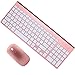 2.4GHz Wireless Keyboard and Mouse Combo, URCO Upgraded 102 Keys Full Size Low-Noise Portable Wireless Keyboard and Mouse for Working and Gaming (Rose Gold)