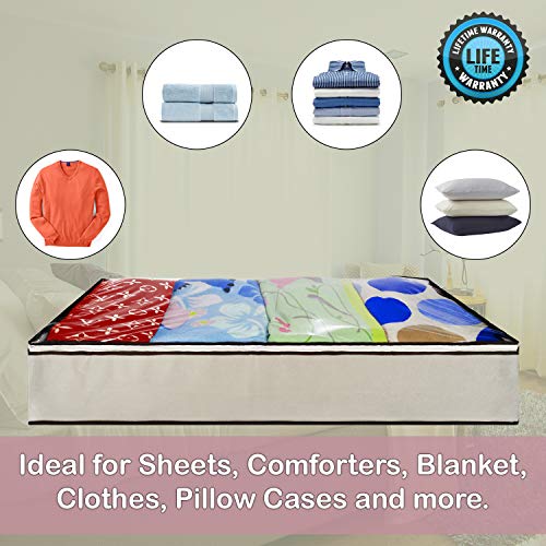 Ziz Home Zippered Under Bed Storage Bag (1, 2, 3 Pack) Soft Underbed