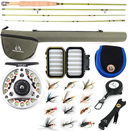 MAXIMUMCATCH Ultra-lite Fly Rod for Streams Panfish/Trout Fishing 1/2/3 weight (Ultra-lite Rod Combo, 6'6'' 2wt 4pcs)