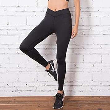 GSYJK Olive V Waistband Yoga Pants Navy Quick Dry Mid Waist ...