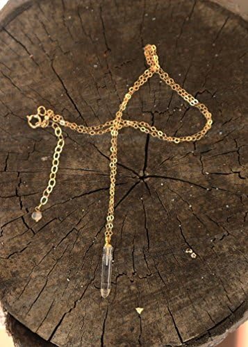 Tiny crystal quartz gold filled necklace