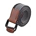 MIJIU Canvas Belt Gunblack Metal D Ring Buckle Webbing Belt 38mm Wide