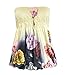 Women's Floral Print Strapless Blouse Shirt Top (US 6)