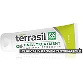 terrasil Tinea Versicolor Treatment Cream Max Strength, Antifungal Tinea Cream, Clinically Proven 1% Clotrimazole, Treats Most Ringworm & Fungal Infections, Soothing Relief of Itchy Dry Skin (1.7oz)