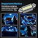 Partsam 6pcs Ice Blue 41mm 42mm Festoon 4-5050-SMD LED Light Interior Dome Map Trunk Cargo Footwell Replacement Bulb Lamp 12V 561 562 578 211-2