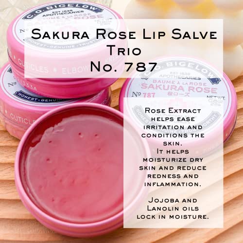 C.O. Bigelow All Purpose Salve Lip Balm Tins, Sakura Rose Salve Pack of