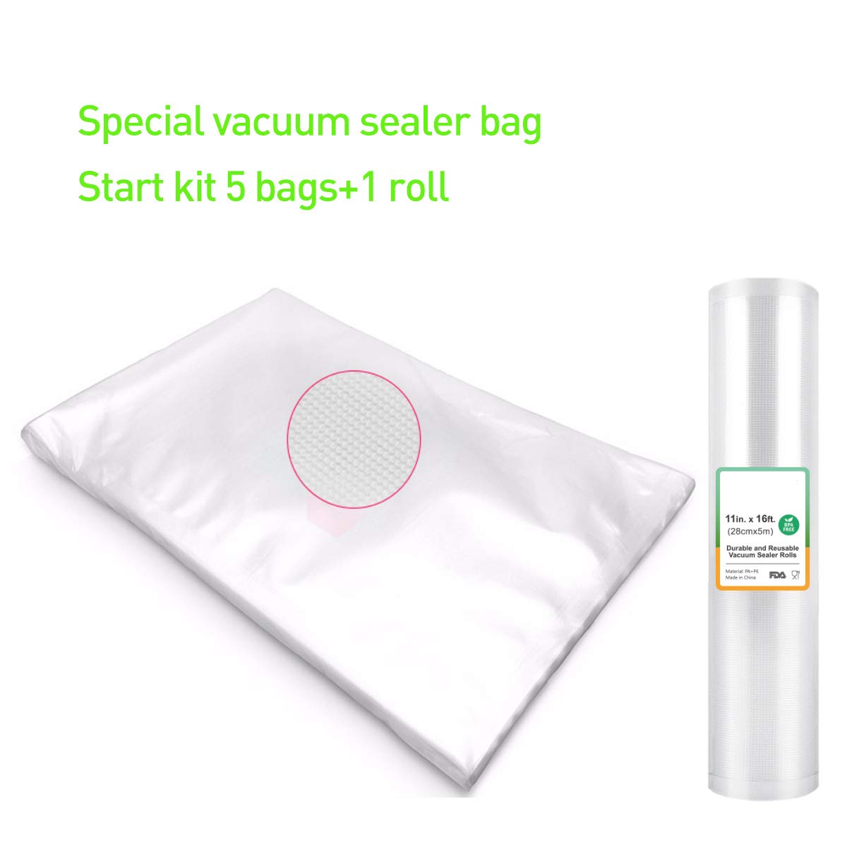 Food Vacuum Sealer Machine Full Automatic Vacuum Air Sealing System w/ Wine Stopper and Vacuum Sealer Bag Starter Kit for Food Preservation,Quick Marinate and Sous vide, Dry & Moist Modes, Safety Certified