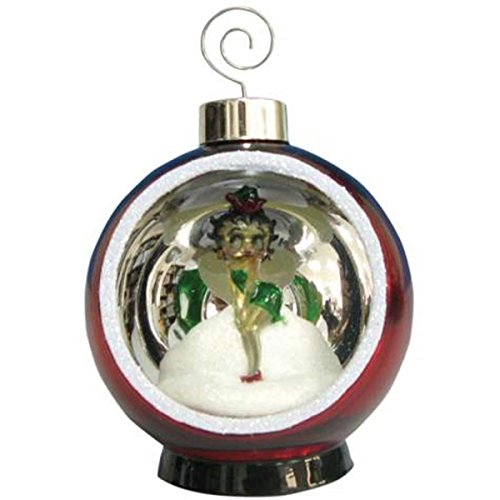 4 Inch Lighted Holiday Christmas Ornament with Betty Boop Santa Elf