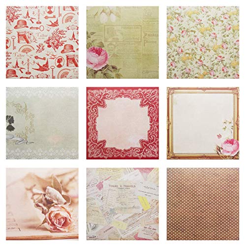 Qililandiy 7 x 7 Inches Cardstock Paper Pad Designer Floral Scrapbook