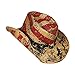 American Flag Straw Cowboy Hat, USA L-XL Size 8, Vintage Look W/Paint Splatter