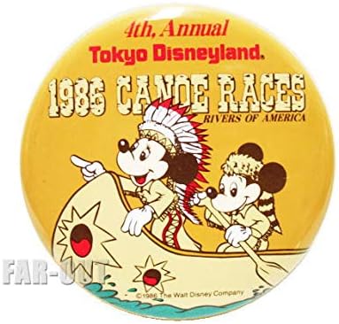 Amazon 東京ディズニーランド 第4回 カヌーレース 1986年 ミッキー ミニー キャスト限定 缶バッジ バッジ おもちゃ