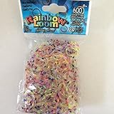 Authentic Rainbow Loom Confetti Jelly Bands 600 Bands & 24 C-Clips Limited Edition Multi-color Polka Dot, Clear, Jelly, Multi-colored