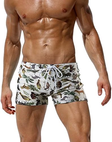 AustinBem Swimwear Men Animal Print Swim Short Gay Men Swim Briefs (US Mediuml / Tag L (31”-35”))