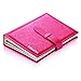 Csinos Jewelry Organizer, Portable Earring Holder Pu Leather Travel Jewelry Organizer Case with Foldable Book Design for Girls Women(Fuchsia)