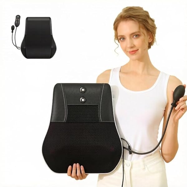 LANMUN BACK AND NECK MASSAGER WITH HEAT, DEEP TISSUE SHIATSU MASSAGE PILLOW
