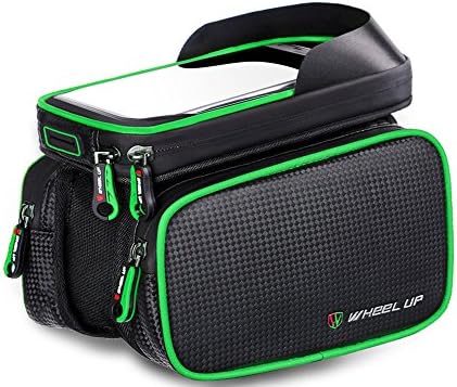 Bike Handlebar Protable Quick Release Bag Pouch with TUP Touch Screen 6.2 Inch Waterproof Frame Front Tube Cell Phone Accessories Holder Perfect for Road Cycling By SPNRO