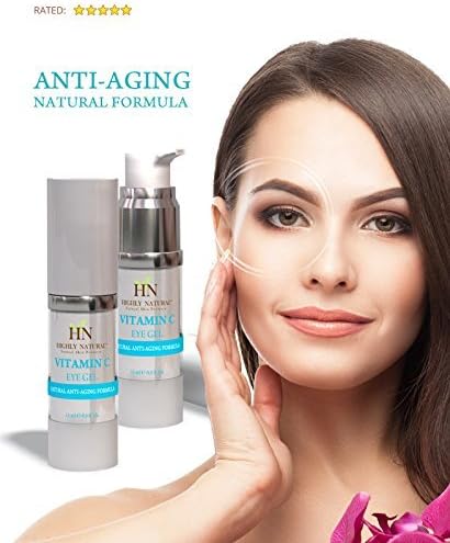 Highly Natural Vitamin C Eye Gel Anti Aging Formula That Repairs and Prevents Dark Circles, Puffiness, Fine Lines and Wrinkles, Includes Vitamin E and Cucumber Extract, 100% Made In USA 0.5 fl oz