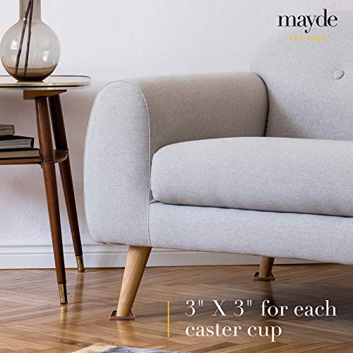 Mayde Caster Cups for Home Furniture (3 inches X 3 inches, Brown, Set