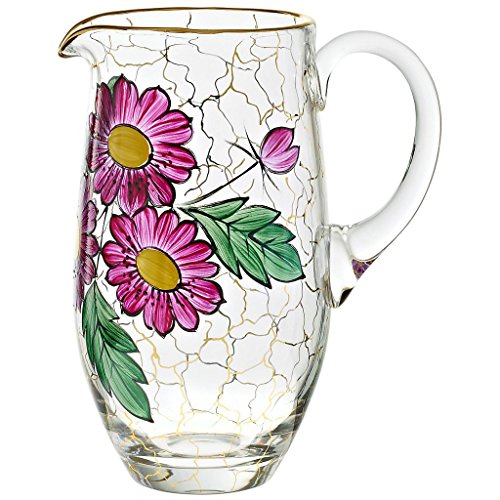 قیمت و خرید پارچ ، کارافه با دسته "GERBERA" 1.500 میلی لیتر ، نقاشی شده با  دست ، شیشه با کیفیت بالا ، سبک مدرن (آلمان کرایستال طراحی شده توسط  CRISTALICA) | مالتینا