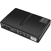 Mini UPS Battery Backup, 10400mAh 36W Uninterruptible Power Supply with Output USB 5V DC 5V 9V 12V 2A POE 15V 24V 1A 6 Outlet