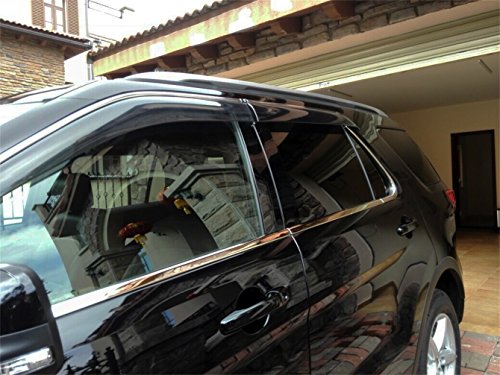 Vesul Updated Side Window Visor Vent Rain Guard Wind Deflectors Shield Sun Shade Smoke Gray Compatible with Ford Explorer 2012 2013 2014 2015 2016Â 2017 2018 2019