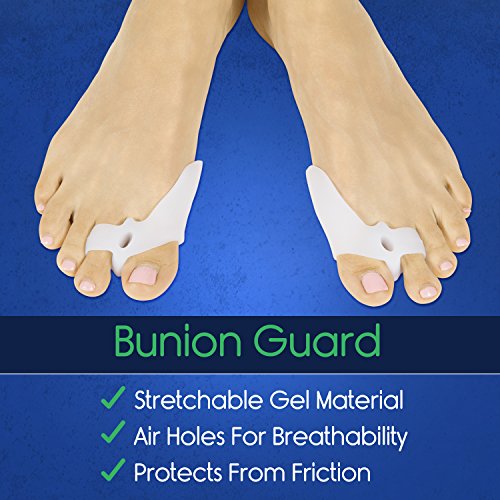 Bunion Relief Kit by ViveSole - Hallux Valgus Splint, Foot Guard, Corrector, Protector, Big Toe Separator Spacer Regulator, Gel Sleeve for Bunion Treatment - Post Surgery Recovery for Feet / Foot Pain