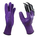Claws Gloves Gardening Tools- 1Pair with 4 Fingertips Claws Quick & Easy to Dig and Plant Safe for Rose Pruning, Digging & Planting Nursery Plants,Best Gift Gardening Tool (Purple)