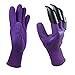 Claws Gloves Gardening Tools- 1Pair with 4 Fingertips Claws Quick & Easy to Dig and Plant Safe for Rose Pruning, Digging & Planting Nursery Plants,Best Gift Gardening Tool (Purple)
