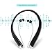 Bluetooth Headphones， Wireless Retractable Sport Neckband Headphones Bluetooth 4.1CSR with Noise Cancelling Microphone and Sweatproof Headphones Suitable for Sports Fitness (black)