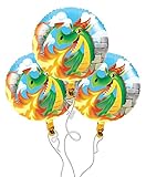 Slaying Dragon Birthday Mylar Balloons - 3 Pack