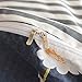 HighBuy Floral Bedding Duvet Cover King Dark Blue Floral Shabby Chic Boho Cotton Floral Comforter Cover King with 2 Pillow Shams Striped Aesthetic Bedding Set King with Zipper Closure