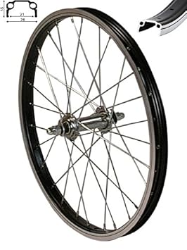REDONDO 20 Zoll Vorderrad Laufrad Fahrrad 20' Kasten Felge Aluminium Schwarz