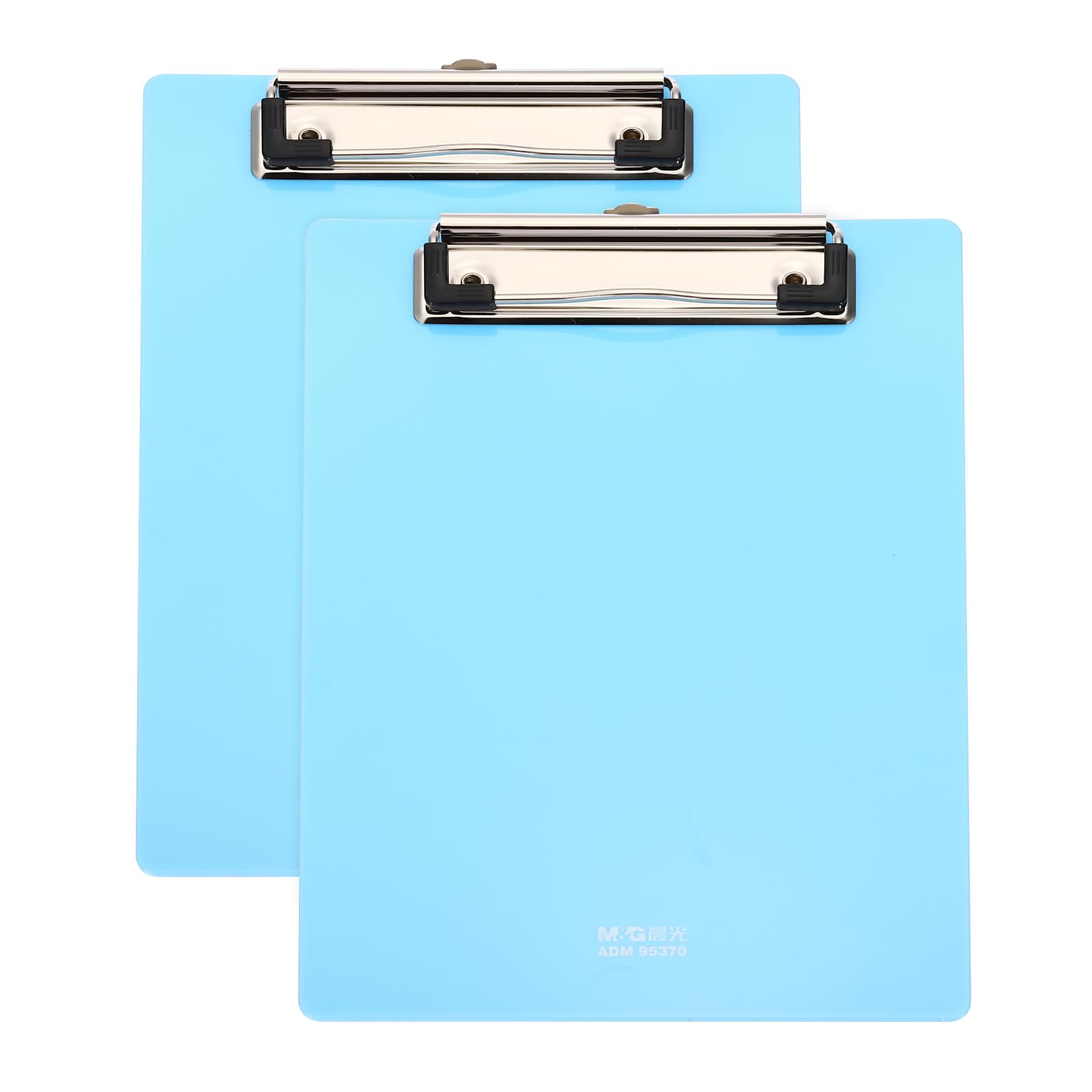 M&G Plastic Clipboards 8.8 x 5.8 Inch, 2pcs Clip Boards with Low Profile Metal Clip Holds 110 Sheets of A5 Letter Size Paper for Office Classroom, Blue