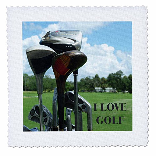 3dRose qs_31152_1 Lovin Golf-Quilt Square, 10 by 10-Inch