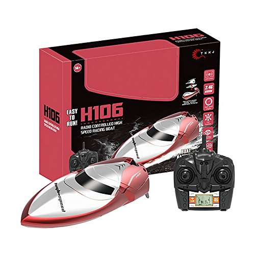 OLS RC Drone Boat High Speed 7.4V 600mAh Battery with LCD Display Transmitter Remote Controller Toys For Kids - Red