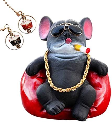 樹脂車の装飾 アメリカいじめピットブル飾りとラッキーキャットペンダント 車のインテリア 装飾ダッシュボード飾り家の装飾 贈り物 B