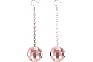 Rave Envy Disco Ball Earrings for Women - 70's Halloween Disco Outfits Costume Accessories For Men - Choice of Color