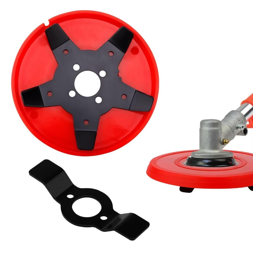 NQEUEPN Weeding Disc with 2pcs Weeding Eater Blades, Multifunctional Weedeater Plate Universal Weedeater Disk Attachments Lawn Mower Trimmer Head for Dry Land Paddy Field Weeding