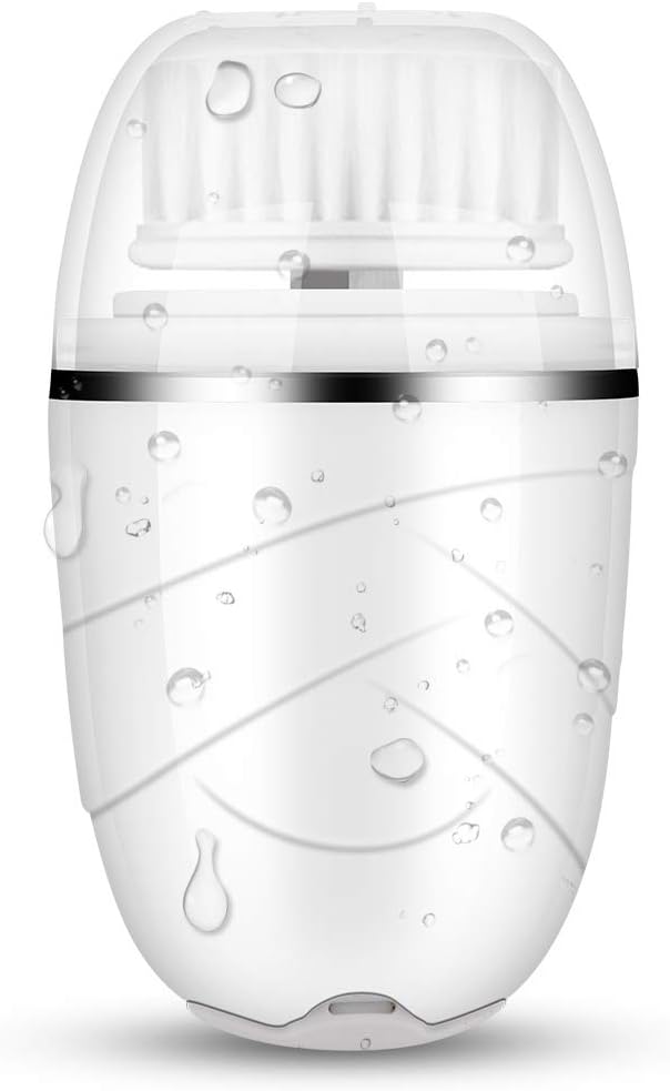 Facial Cleansing Brush - 2 Modes with 3 Brush Heads, Waterproof Face Brush, Electric Face Cleansing Brush for Deep Cleaning, Gentle Exfoliating, Removing Blackhead and Massaging