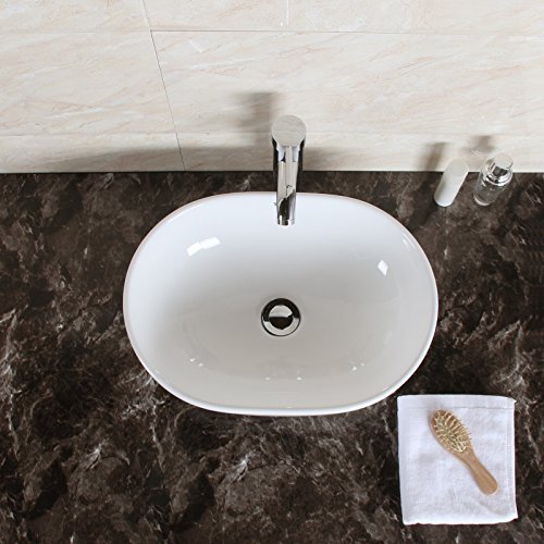 Gimify Porcelain White Modern Design Counter-top for Bathroom Rectangle Bowl Ceramic Vessel Vanity Sink Art Basin